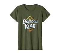 Diamond King Baseball Herren Royalty Sports Champion T-Shirt, Damen, Olivgrün, XL