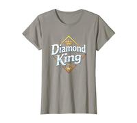 Diamond King Baseball Herren Royalty Sports Champion T-Shirt, Damen, Schiefergrau, L