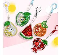 Diamond Painting Schlüsselanhänger Süße Frucht 5D Full Drill Diamond Art Painting Keychain für Frauen Mädchen Tasche Geldbörse Handtasche Charms Anhänger Geschenk
