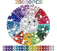 Diamond Painting Steine Diamond Painting Zubehör Diamanten Deko Strasssteine 20 Farben Diamant-Ersatz Runde Funkelnde Perlen Für Nägel, Edelsteine, Kunsthandwerk Ornamente (1000 Stück Pro Beutel)