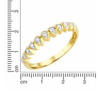 Diamonds By Ellen K. Ring 375/- Gold Diamant Weiß Glänzend 0,10Ct. (Größe: 017 (53,5))