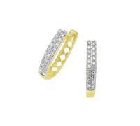 Paar Creolen DIAMONDS BY ELLEN K. "Gold 585 zweifarbig mit 40x Diamant zus. 0,20ct.", gelb (gelb, weiß), Ohrringe, Damen, one-size, 0,2 P2 = erkennbare Einschlüsse, Gold (755197-0) gelb, weiß