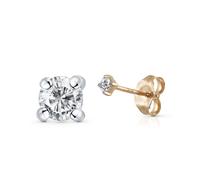 Paar Ohrstecker DIAMONDS BY ELLEN K. "585/- Gelbgold Brillant", gelb (gelb, weiß), Ohrringe, Damen, one-size, 0,1 P2 = erkennbare Einschlüsse, Gold (87799552-0) gelb, weiß