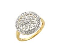 Diamonds by Ellen K. Ring 925/- Sterling Silber gelb 052 (16,6) Diamant weiß 358270817