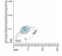 Ring 585/- Gold weiß 054 (17,2) Aquamarine blau 300370092-1