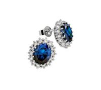 Diamonfire Damen-Ohrstecker 925 Sterling Silber Zirkonia Royal Colours Linie blau 62/1368/1/089