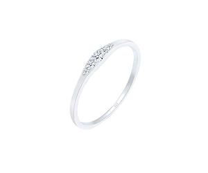 DIAMORE Damen Echtschmuck Ring Verlobungsring mit Diamant (0,09 ct) Bridal in 925 Sterling Silber