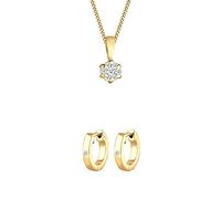 Diamore Damen Halskette 585 Gelbgold Diamant 0,15ct Gold Länge 45 cm + Diamore Damen-Creole Diamant - 0306430817