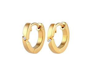 DIAMORE Ohrringe Damen Creolen Basic mit Diamant (0.04 ct.) in 925 Sterling Silber