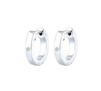 DIAMORE Schmuckset Damen Herz Halskette und Creolen mit Diamant (0.06 ct.) aus 925 Sterling Silber