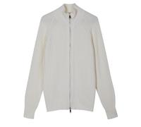 Diana Studio - Strickjacke mit Reißverschluss aus 100% Merinowolle, Herren, Langarm, Casual Fit, Weiß, XL