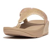 Dianette FITFLOP "LULU CRYSTAL EMBELLISHED TOE-POST SANDALS - HOTFIX" Gr. 36, beige Damen Schuhe Strandschuhe mit weichem Zehensteg (31936253-36)