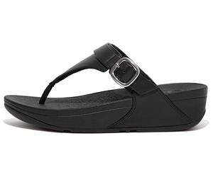 Dianette FITFLOP "LULU", Damen, Gr. 36, schwarz, Rindsleder, unifarben, Schuhe Dianette, Sandale, Keilsandale mit weichem Zehensteg (69582624-36)
