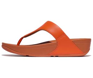 Dianette FITFLOP "LULU LEATHER TOEPOST", Damen, Gr. 36, orange, Rindsleder, unifarben, Schuhe Dianette, Pool Slides, Pantolette, Badeschuh mit Keilabsatz (32253562-36) orange