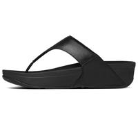 Dianette FITFLOP "LULU LEATHER TOEPOST", Damen, Gr. 36, schwarz, Rindsleder, unifarben, Schuhe Dianette, Pool Slides, Pantolette, Badeschuh mit Keilabsatz (74286222-36) schwarz