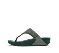 Dianette FITFLOP "LULU SHIMMERGLITZ TOE-POST SANDALS", Damen, Gr. 36, dunkelblau, Textil, Glitzer, Schuhe Dianette, Keilabsatz, Zehentrenner, Badeschuh, Sommerschuh mit Glitzerdetails (31075156-36) du