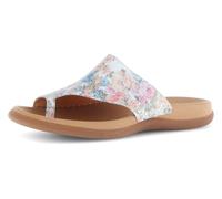 Dianette GABOR, Damen, Gr. 37, bunt (weiß multi), Ziegenleder, geblümt, Schuhe Dianette, Keilabsatz, Sommerschuh, Bequemschuh mit Zehenring (67897210-37)