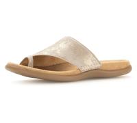 Dianette GABOR, Damen, Gr. 37, gold (goldfarben), Ziegenveloursleder, metallic, Schuhe Dianette, Keilabsatz, Sommerschuh, Bequemschuh mit Zehenring, Topseller (74499426-37)