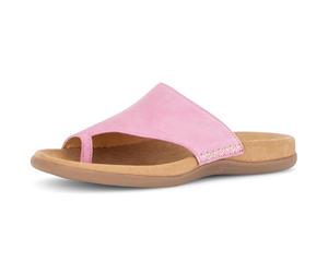 Dianette GABOR, Damen, Gr. 39, pink, Ziegenveloursleder, unifarben, Schuhe Dianette, Keilabsatz, Sommerschuh, Bequemschuh mit Zehenring (69248520-39) pink