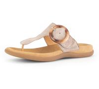 Dianette GABOR, Damen, Gr. 42, beige, Ziegenveloursleder, unifarben, Schuhe Dianette, Keilabsatz, Sommerschuh, Bequemschuh mit dekorativer Zierschnalle (20107914-42) beige