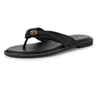 Dianette TAMARIS, Damen, Gr. 36, schwarz, Leder, Schuhe Dianette, Zehentrenner, Sommerschuh mit glänzenden Nieten am Sohlenrand (60948056-36)