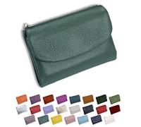 DianSCJ Unisex-Geldbörse aus genarbtem Leder, kurze Geldbörse aus echtem Leder, Münzgeldbörse für Damen, kleine Damengeldbörse mit Kreditkartenhalter, Münzfach und Geldfächern, #20, Unisex Pebble
