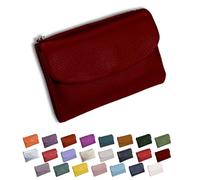 DianSCJ Unisex-Geldbörse aus genarbtem Leder, kurze Geldbörse aus echtem Leder, Münzgeldbörse für Damen, kleine Damengeldbörse mit Kreditkartenhalter, Münzfach und Geldfächern, #17, Unisex Pebble