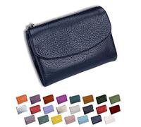 DianSCJ Unisex-Geldbörse aus genarbtem Leder, kurze Geldbörse aus echtem Leder, Münzgeldbörse für Damen, kleine Damengeldbörse mit Kreditkartenhalter, Münzfach und Geldfächern, #12, Unisex Pebble