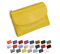 DianSCJ Unisex-Geldbörse aus genarbtem Leder, kurze Geldbörse aus echtem Leder, Münzgeldbörse für Damen, kleine Damengeldbörse mit Kreditkartenhalter, Münzfach und Geldfächern, #19, Unisex Pebble