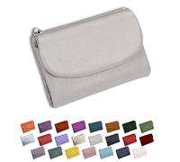 DianSCJ Unisex-Geldbörse aus genarbtem Leder, kurze Geldbörse aus echtem Leder, Münzgeldbörse für Damen, kleine Damengeldbörse mit Kreditkartenhalter, Münzfach und Geldfächern, #13, Unisex Pebble