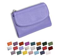 DianSCJ Unisex-Geldbörse aus genarbtem Leder, kurze Geldbörse aus echtem Leder, Münzgeldbörse für Damen, kleine Damengeldbörse mit Kreditkartenhalter, Münzfach und Geldfächern, #15, Unisex Pebble