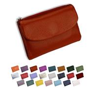 DianSCJ Unisex-Geldbörse aus genarbtem Leder, kurze Geldbörse aus echtem Leder, Münzgeldbörse für Damen, kleine Damengeldbörse mit Kreditkartenhalter, Münzfach und Geldfächern, #9, Unisex Pebble