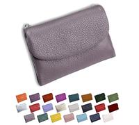 DianSCJ Unisex-Geldbörse aus genarbtem Leder, kurze Geldbörse aus echtem Leder, Münzgeldbörse für Damen, kleine Damengeldbörse mit Kreditkartenhalter, Münzfach und Geldfächern, #21, Unisex Pebble