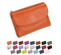 DianSCJ Unisex-Geldbörse aus genarbtem Leder, kurze Geldbörse aus echtem Leder, Münzgeldbörse für Damen, kleine Damengeldbörse mit Kreditkartenhalter, Münzfach und Geldfächern, #8, Unisex Pebble