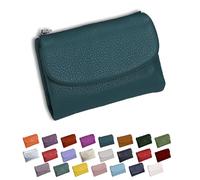 DianSCJ Unisex-Geldbörse aus genarbtem Leder, kurze Geldbörse aus echtem Leder, Münzgeldbörse für Damen, kleine Damengeldbörse mit Kreditkartenhalter, Münzfach und Geldfächern, #6, Unisex Pebble