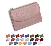 DianSCJ Unisex-Geldbörse aus genarbtem Leder, kurze Geldbörse aus echtem Leder, Münzgeldbörse für Damen, kleine Damengeldbörse mit Kreditkartenhalter, Münzfach und Geldfächern, #23, Unisex Pebble