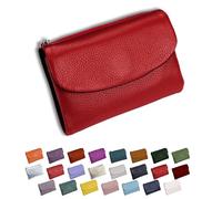 DianSCJ Unisex-Geldbörse aus genarbtem Leder, kurze Geldbörse aus echtem Leder, Münzgeldbörse für Damen, kleine Damengeldbörse mit Kreditkartenhalter, Münzfach und Geldfächern, #2, Unisex Pebble