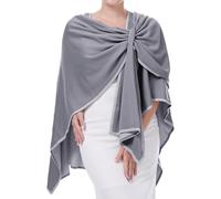 DiaryLook Kaschmir-Feeling gestrickter Poncho Damen Elegant,Leichter Wickel Schal Cardigan für, Im Frühling Geschenk für Frauen, Langer Cape Damen Poncho für Frauen, Smoke Gray