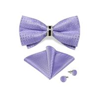 DiBanGu Herren Luxus vorgebundene Fliege Set Formelle klassische Flieder Fliege und Einstecktuch Set Hochzeit Quadrat Fliegen