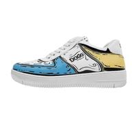 Sneaker DOGO "Damen Dice Sneakers Wonder Lola Bunny Vegan Damen Sneaker /", Damen, Gr. 37, Normalschaft, bunt (weiß, blau, gelb), Lederimitat, Schuhe, Vegan (13757750-37) weiß, blau, gelb