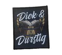 Dick & Durstig Aufnäher/Patch | Aufbügler passend für Böhse Onkelz Fans, Flicken Rocker Bügelbild Deutschrock Bügelflicken Biker Männer Geschenk (Dick (8x10cm))