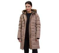Dick wattierter Steppmantel mit Kapuze braun 48