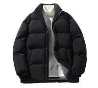 Dicke Daunenjacke Herren Ohne Kapuze,Winterjacke Herren Einfarbig,Outdoor Warme Softshelljacke,Zipper Stehkragen Steppjacke,Oversized üBergangsjacke,Outdoorjacke,Mode LäSsig Winterparka,Outerwear