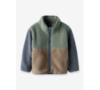 Dicke Fleecejacke Colorblock Jungen NAME IT jadegrün Gr. 122