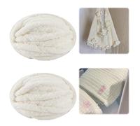 Dicke Wolle Garn, 2 X 250g Armstricken Flauschig, Soft Strickwolle Zum Häkeln für Decke, Tasche, Schals (Weiß)