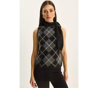 Dicker gerippter Strickpullover-Weste mit Rollkragen Einheitsgröße