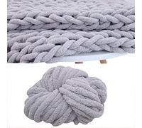 Dicker Wollgarn, Chenille Dicke Wolle zum häkeln und stricken Decken Schal Hut, Dicke Weiche Strickwolle 300g, DIY Riesenwolle Handgestricktes Wollgarn, Weiche Sperrige Armstricken Wolle, 18M Länge