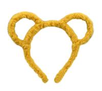 Dickes Plüsch-Stirnband für Damen, rund, Maus-Bär-Ohren, Make-up, Haarreif, Bandana, Stirnbänder, Spielteile, gelb, 1 count (Pack of 1)