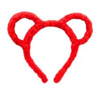 Dickes Plüsch-Stirnband für Damen, Winter, rund, Mäuse, Bär, Ohren, Make-up, Haarreifen, Bandana, Stirnbänder, Spielstücke, rot