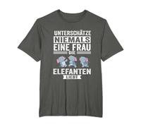 Dickhäuter Wilder Elefant Geschenkidee Elefantenmama Elefantenliebhaber T-Shirt, Damen, Schwarz, S, Kurzarm, Pull-On, Klassische Passform, Tierdruck, Cartoon, Sommer, Frühling